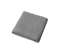 copertina in maglia, per lettino, misura cm 110x150 pois grey