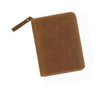 Copertina in pelle con cerniera per quaderni da 8,9 x 14,9 cm, con scomparto per penna, custodia protettiva