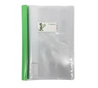 Copertina in PVC trasparente liscio con banda laterale colorata coprente - A4 21x30 cm - COLOROSA - Tasca portanome personalizzabile e alette salva pagina