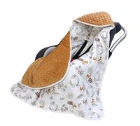 Copertina Invernale Coperta Avvolgente per Ovetto 90x90cm Copertina Neonato per Seggiolino Auto e Passeggino Coperta per Bambini, Bifacciale e Morbida, Conigli