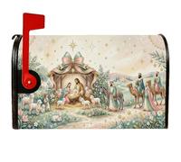Copertina magnetica per cassetta postale con citazione religiosa, 53,3 x | Scena del presepe con pecore, copertura della cassetta delle lettere, tre saggi sui cammelli, tavolozza di colori pastello