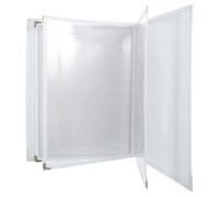 Copertina Menu Formato A4 3 Pagine e 6 Viste, Bianca | PU e Pvc, Tasche Trasparenti e Chiusura Sicura, per Liste Bevande e Ricette in Caffè e Buffet