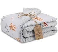 Copertina Neonato Coperta Minky Invernale pile cotone doppio lato | calda morbida coccolosa inverno - carrozzina passeggino bimbi neonati reversibile Oeko-Tex certificato Orsacchiotti