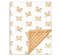 SUPERBE BEBE Coperta Pile Morbida per Bambini in Cotone Oeko Tex - Copertina 100x135 cm, 10 Colori - Comfort e Qualità - Plaid, Pisolino, Scuola Materna - Regalo per Neonata o Neonato - Giallo