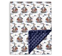 SUPERBE BEBE Coperta Pile Morbida per Bambini in Cotone Oeko Tex - Copertina 75x100 cm, 10 Colori - Comfort e Qualità - Plaid, Pisolino, Scuola Materna - Regalo per Neonata o Neonato - Blu