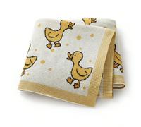 Copertina neonato lavorata a maglia con paperino giallo, adatta per tutte le stagioni, coperta passeggino per neonati e bambini, piumino per aria condizionata, #Must-Have per neonati Tagli UnicaFumett