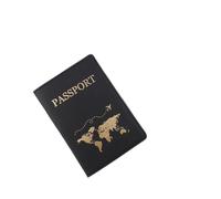 Copertina passaporto stampa a caldo semplice aereo donne uomini viaggio matrimonio passaporto copertine titolare moda regalo di nozze, Nero-C, Taglia unica