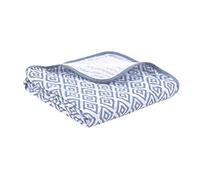 Copertina per Bebé di Prima Qualità, 120x120cm, Extra Soffice, Cotone Biologico al 100%, certificato OEKO-TEX, Mantiene Colori e Forma, Ideale come Coperta per Carozzina emma & noah (Losanghe Blu)