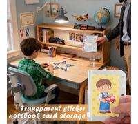 Copertina per diario - Borsa per notebook in PVC trasparente con dimensioni M5, materiale morbido e flessibile, organizer per cancelleria | Simpatica copertina per diario con scomparto per bambini, ra