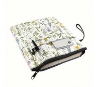 Copertina per libri in tela floreale alla moda con cerniera, lavabile, impermeabile e facile da pulire, per libri di testo da 11,8" x 9" e libri tascabili, forniture scolastiche per il ritorno a scuol