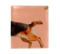 Copertina per libro sostituibile con cucciolo che corre, in pelle PU, riutilizzabile, adatta per notebook da 24,9 x 27,9 cm