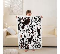Copertina per neonati Generic con stampa mucca ad acquerello, 76x102 cm, | Coperta in pelle di mucca stile western vintage bohémien con design animale da fattoria, morbida e soffice in tessuto sherpa,