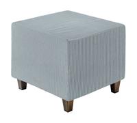 Copertina per Ottomano Quadrato, Federa Jacquard (Grigio, Taglia Grande)