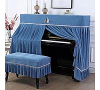 Copertina per pianoforte， Copertura antipolvere alla moda, copertura for pianoforte, superiore, completa for verticale standard, di lusso, spessa for da appendere(Blue,Single cover)
