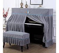 Copertina per pianoforte， Copertura antipolvere alla moda, copertura for pianoforte, superiore, completa for verticale standard, di lusso, spessa for da appendere(Grey,Single cover)