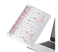 Copertina per Raccoglitore - Fodera per Planner Budget A7 con Stelle Glitterate,Raccoglitore ad Anelli - per Organizer con Fogli Mobili, Diario, Porta Banconote, Album
