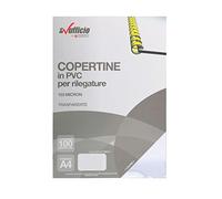 Copertina per Rilegatura in Pvc Trasparente, Formato A4, 150 Micron, Colore Trasparente, Confezione da 100 Pezzi