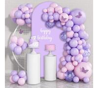 Copertina per sfondo con arco di nozze su entrambi i lati, backdrop con parte superiore rotonda, sfondo fotografico ideale per matrimoni, compleanni, cerimonie, feste e banchetti (viola, 0,8 x 1,8 m)