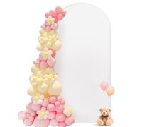 Copertina per sfondo con arco di nozze su entrambi i lati, backdrop con parte superiore rotonda, sfondo fotografico ideale per matrimoni, compleanni, cerimonie, feste e banchetti (bianco, 0,8 x 1,8 m)