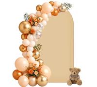 Copertina per sfondo con arco di nozze su entrambi i lati, backdrop con parte superiore rotonda, sfondo fotografico ideale per matrimoni, compleanni, cerimonie, feste e banchetti (kaki, 0,8 x 1,8 m)