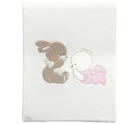 Copertina Pile Ricamata Carrozzina Lettino Neonato Coperta Bambini Multifunzionale Morbido Bebè Passeggino Copertura Universale Dormire Traspirante (CARROZZINA, Serie “Sempre amici” Rosa)