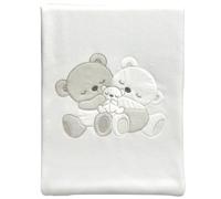 Copertina Pile Ricamata Carrozzina Lettino Neonato Coperta Bambini Multifunzionale Morbido Bebè Passeggino Copertura Universale Dormire Traspirante (CARROZZINA, Serie “My Family” Tortora)