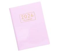 Copertina PU Mini Agenda Tascabile 2026 Rosa A7 | Formato Compatto per Borse, Carta Liscia per Appunti e Liste, Stile Elegante per Scuola e Ufficio