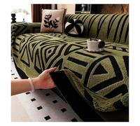 Copertina tessuta per divano Asciugamano da divano in caldo pile imbottito jacquard 1 pezzo, morbida coperta spessa for soggiorno(Olive Green,180x230cm)