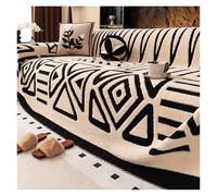 Copertina tessuta per divano Asciugamano da divano in caldo pile imbottito jacquard 1 pezzo, morbida coperta spessa for soggiorno(Beige,180x380cm)