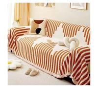Copertina tessuta per divano Asciugamano spesso for divano, copertura integrale morbida e antiscivolo, copridivano di grandi dimensioni 180x420 cm(ORANGE,180x420cm 1pc)
