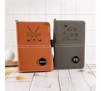 Copertina Yardage Book Personalizzata, Portapunteggio da Golf Fatto a Mano con Segnalino Magnetico, Regalo per il Testimone dello Sposo, Regalo per la Festa del Papà, Segnalino Personalizzato per Pall