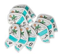 Copertine da golf per teste di club, protezione con motivo tropicale, 9 pezzi coperture per ferri da golf, per pratiche, percorsi, tornei all'aperto, gioco, viaggi