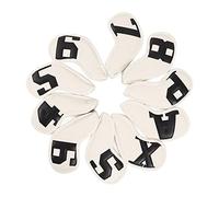 Copertine in ferro impermeabile PU 10pcs PU | Eccellente protezione della testa con gancio sigillato e fibbia | Fodera in pile spesso per la cura | 4-9, p, s, a, x (White Background Black