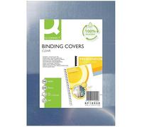 Copertine lucide per rilegatura Q-Connect in PET A4 200 micron - conf. 100 pezzi - KF10950