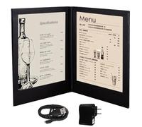 Copertine Luminose per Menu Luce Led Ricaricabile Menu Book Induzione Automatica, Pelle Pu Display Book Nero Pieghevole Retroilluminato Portamenu Illuminato per Bar, Pub, Club Page 2 A4