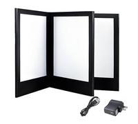 Copertine Luminose per Menu Luce Led Ricaricabile Menu Book Induzione Automatica, Pelle Pu Display Book Nero Pieghevole Retroilluminato Portamenu Illuminato per Bar, Pub, Club Page 3 A5