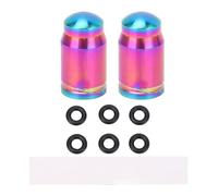 Copertine per gambi di gambite per bici in lega di titanio a prova di polvere per pneumatici per bici per bici da strada per mountain road durevole pacchetto 2 con anelli di gomma (Lucido; 3x2,6 mm)