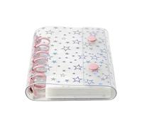 Copertine per rilegatura - Glitter Star A7 Planner Shell | Custodia organizer per budget, porta portafoglio in PVC trasparente, mini cartellina per diario di viaggio e accessori per risparmiare denaro