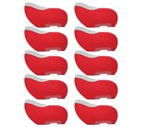 Copertine per testa di Putter 10pcs | Protettori in ferro in neoprene con vista - Attraverso la finestra | Compatibile a mano sinistra/destra | Copertine di Putter robuste per attrezzature (Red)