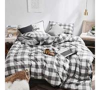Copertine Piumino a Strisce Doppia Dimensione 100% copripiumini Cotone Set di Biancheria da Letto King Size con Copertura Trapunta in lamiera Grigio Rosa (Centina)