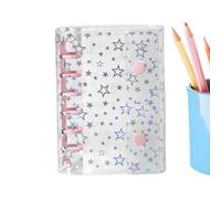 Copertine trasparenti per rilegatura,Fodera per Planner Budget A7 con Stelle Glitterate - Copertina Portatitoli Ricaricabile,Per organizer, cartelle, diari a fogli mobili, buste per contanti, album