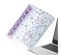 Copertine trasparenti per rilegatura,Protettore quaderno planner budget glitter a stella A7 | Copertina per Raccoglitore Budget formato A7 - Adatto ad album, diari, buste portadenaro, organizer, carte