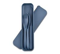 Coperto Picnic, Coperto Plastica Riutilizzabile, Posate da Tavolo, Coperto Lunch Box, per Viaggi, Picnic, Campeggio, Lavoro, Scuola o Uso Quotidiano (Blu)