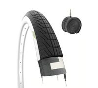 COPERTONE BIANCONERO + Camera d'Aria per GRAZIELLA Bicicletta Bici City Bike 20 x 1.75 (47-406) Bianco Nero