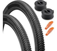 Copertone Bici 26x1.95 e Camera d'Aria Set Pieghevole Pneumatici per Mountain Bike Kit di Sostituzione con 2 Pezzi 48mm Valvola Schrader e 2 Leve Smontagomme per MTB