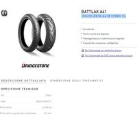 copertone Bridgestone 150/70 ZR18 A41R (70W) TL nero