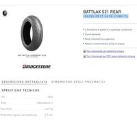 copertone Bridgestone 180/55 ZR17 S21R (73W) TL nero