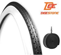 2 COPERTONE E + 2 CAMERE D'ARIA BIANCO-NERO BICI BICICLETTA (47-507) 24 X 1.75