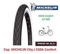 Copertone MICHELIN City.J 550A-Confort col. Bianco/Nero per Bici 22" Graziella