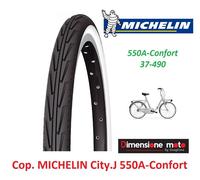 Copertone MICHELIN City.J 550A-Confort col. Bianco/Nero per Bici 22" Passeggio